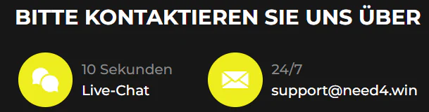 Kundensupport bei Need4Win Casino